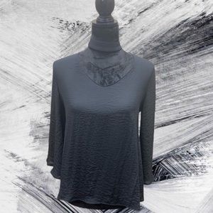a.n.a Black Sheer Blouse